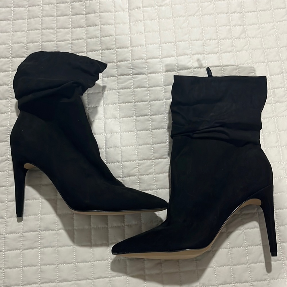 Express black velvet booties. Brand new!